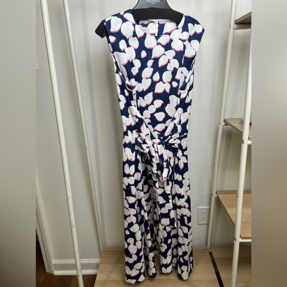 BRAND NEW Hobb’s spring linen fit and flare dress, size 10, NWT